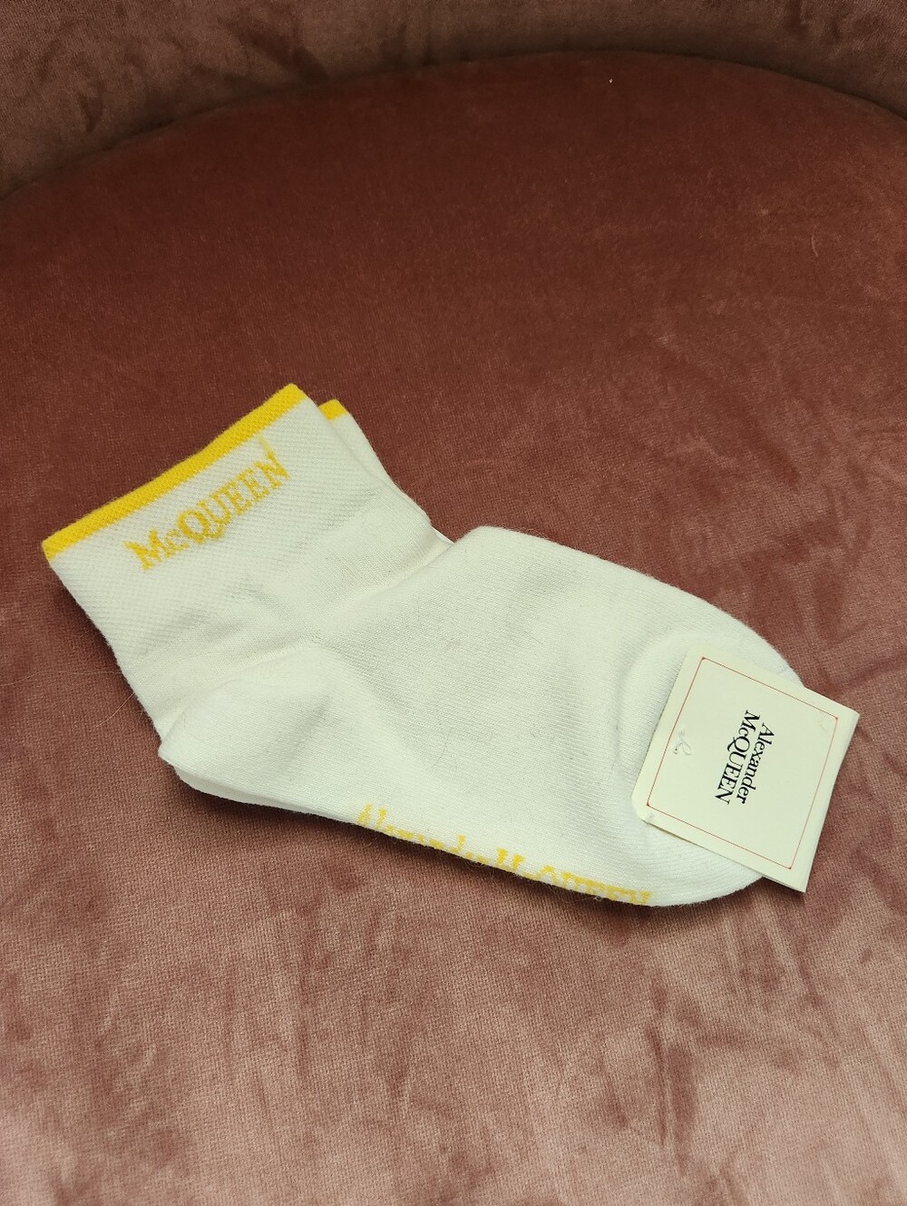 NWT Alexander McQueen Ankle Banded Logo Socks Womens